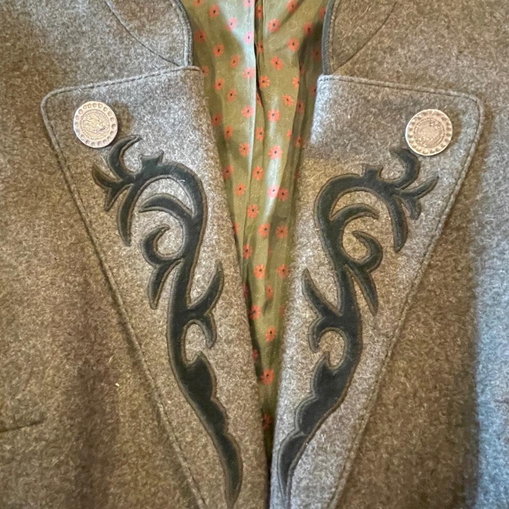 Vintage Erzherzog Johann Loden Green Wool Embroidered Blazer Size 38 (Small) - Picture 15 of 16